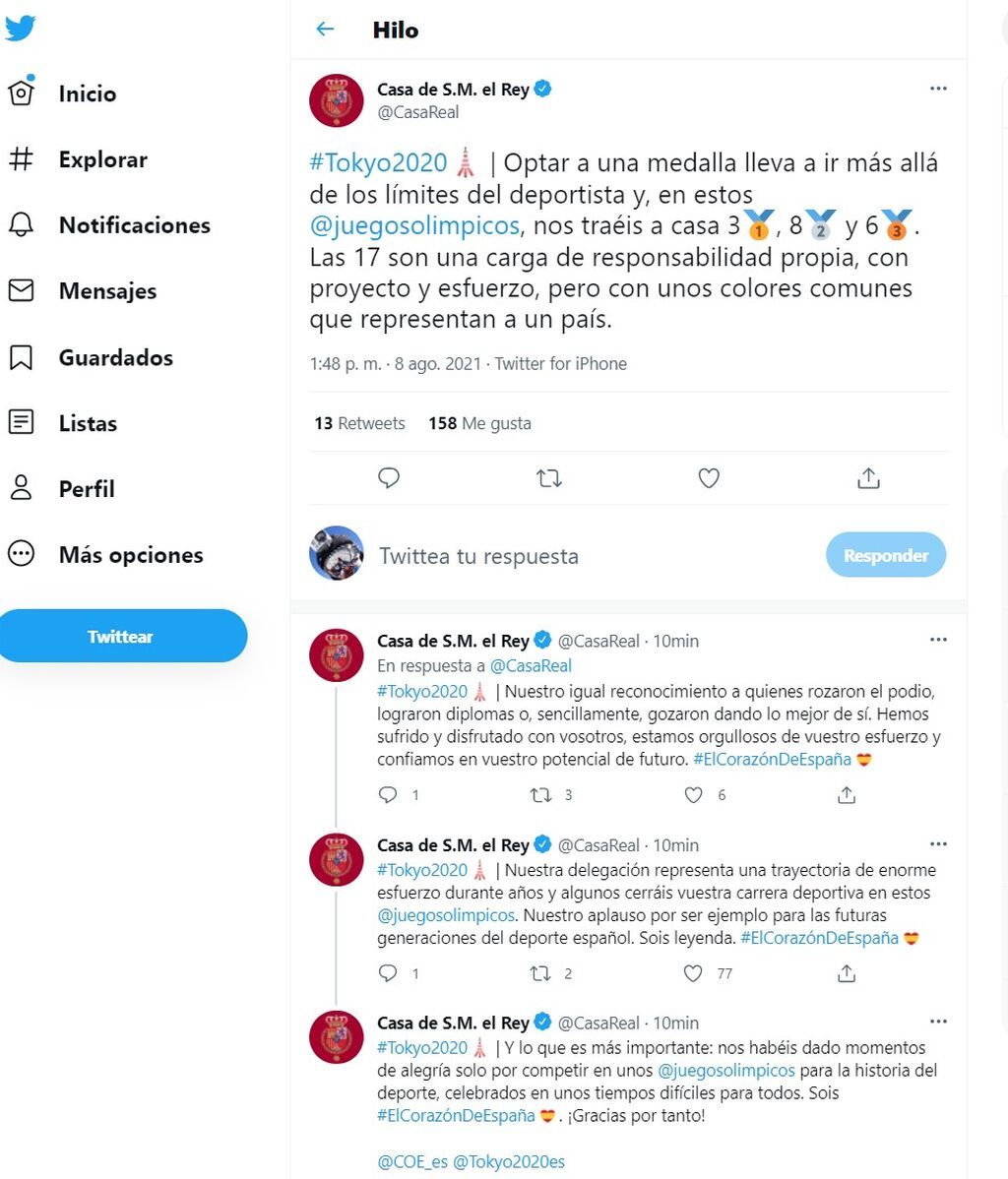 La Casa Real felicita e los olímpicos españoles