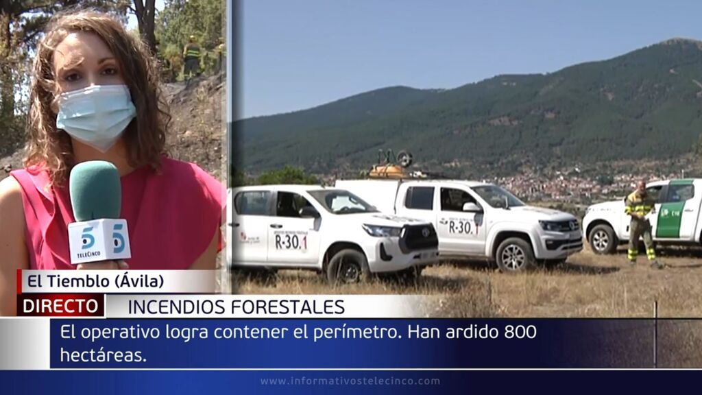 Castilla y León baja a nivel 1 de peligrosidad el incendio de El Tiemblo tras quemar 800 hectáreas