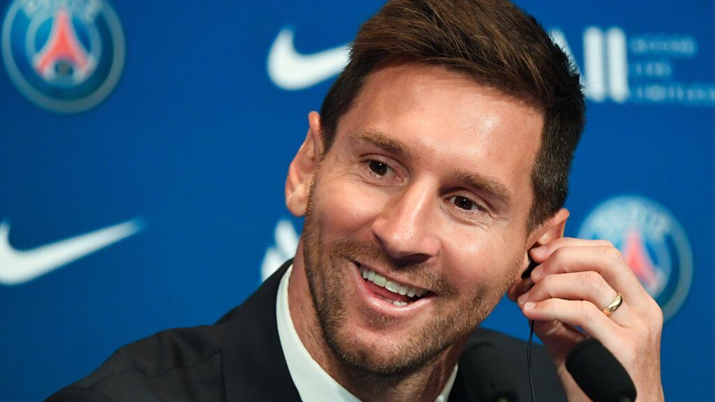 Messi, en su presentación con el PSG.