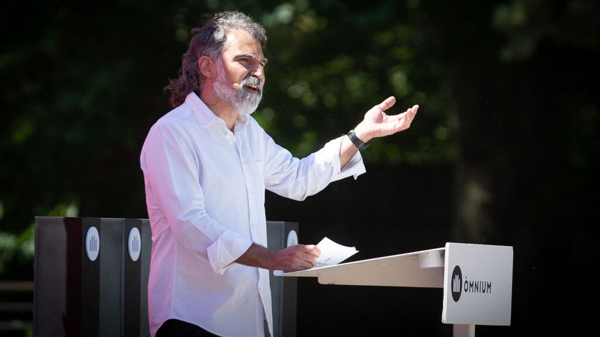 El presidente de Òmnium Cultural, Jordi Cuixart, durante el acto de celebración de los 60 años de la entidad