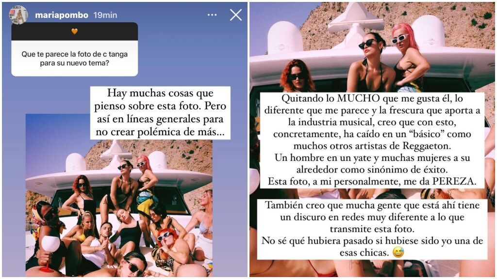 María Pombo se pronuncia sobre la polémica foto de C. Tangana