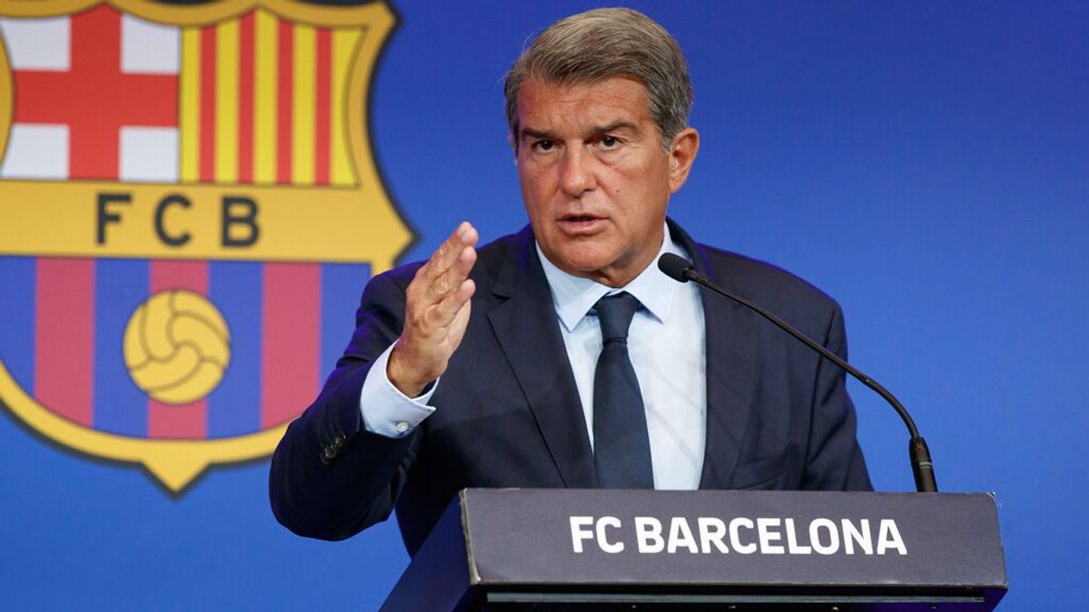 Laporta, en rueda de prensa.