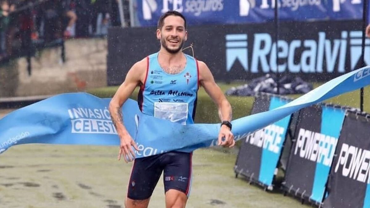 El atleta gallego Gonzalo Basconcelo durante una competición El atleta gallego Gonzalo Basconcelo durante una competición