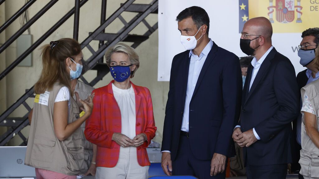 Sánchez visita la base de Torrejón de Ardoz junto a Von der Leyen, Michel y Borrell