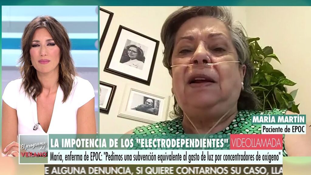 María, enferma de EPOC, para tener oxígeno debe estar conectada a la red eléctrica: pide que bajen la factura de la luz