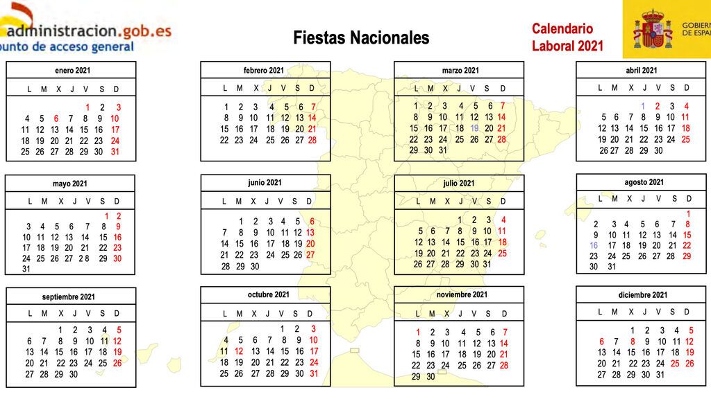 Calendario laboral 2021