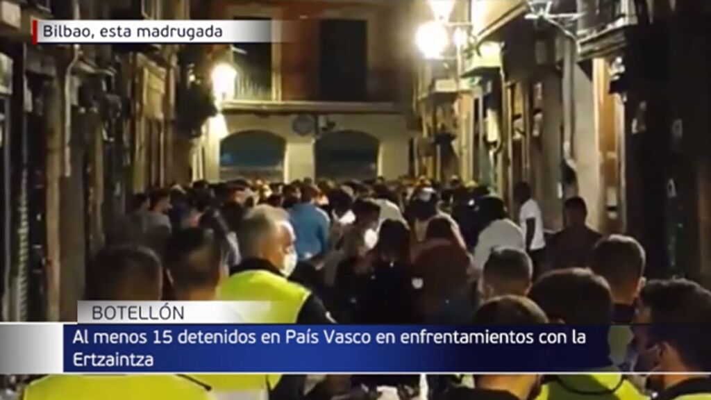 Quince detenidos y múltiples destrozos durante los altercados en San Sebastián