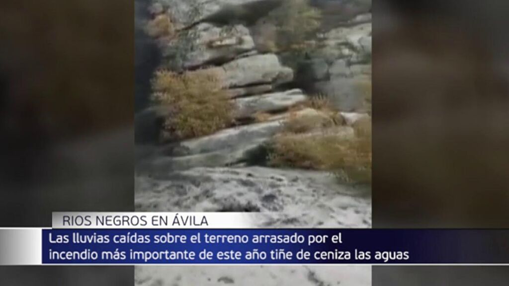 Riada de cenizas en Ávila: las aguas se tiñen de negro por los recientes incendios
