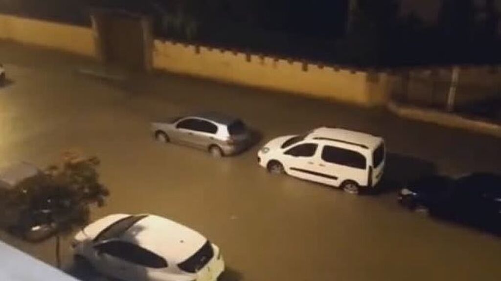 Inundaciones en Tudela por las fuertes lluvias esta noche