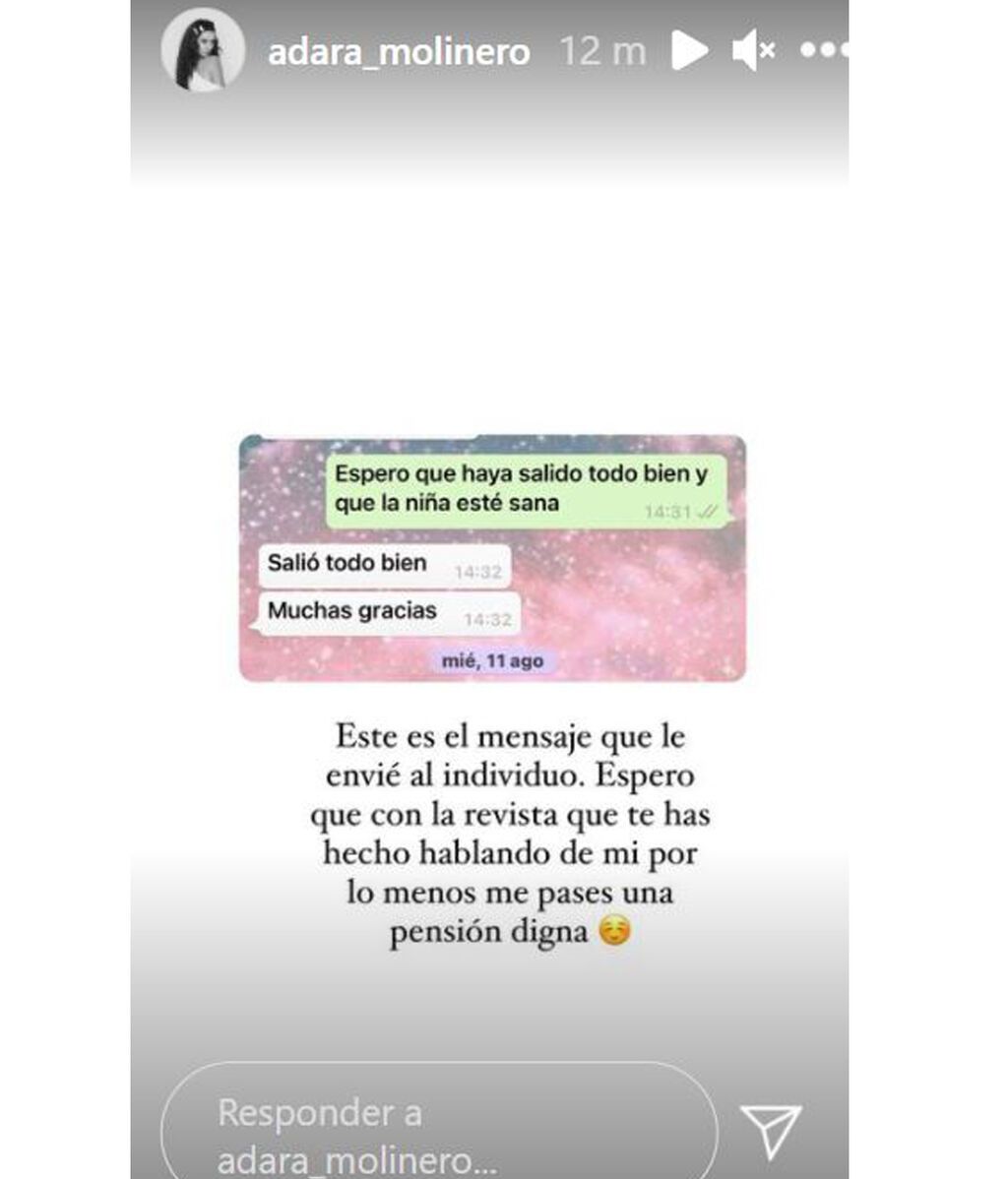 El mensaje con el que Adara Molinero ha respondido a Hugo Sierra