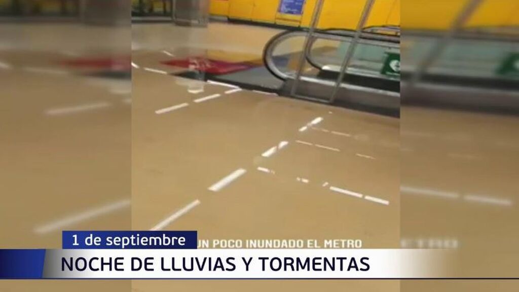 Inundaciones en el Metro de Madrid por las tormentas de esta madrugada