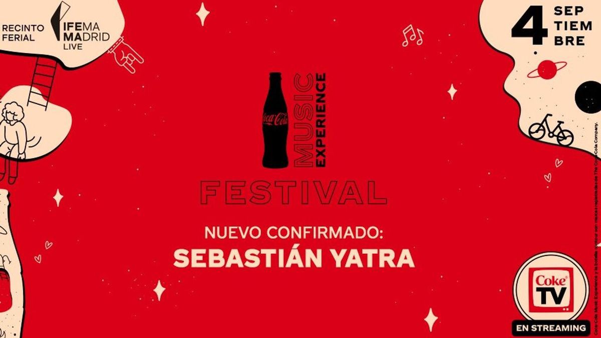 Sebastián Yatra, último artista confirmado en el Festival Coca-Cola Music Experience de este año