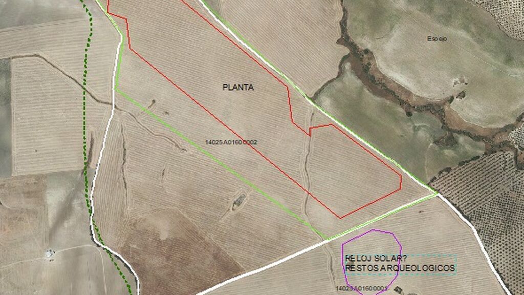 Localización de las catas arqueológicas en Espejo