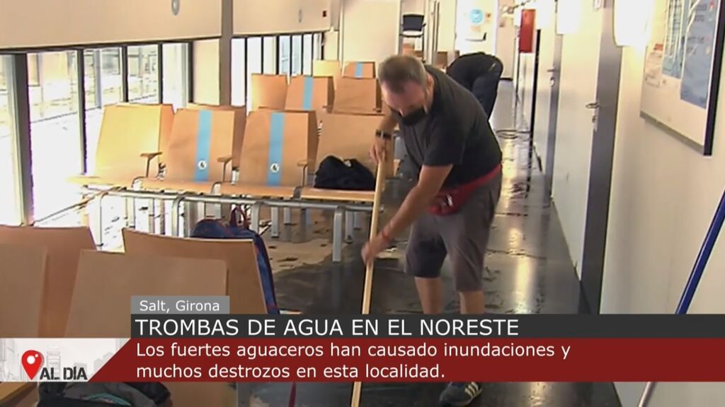 Los últimos coletazos de la Dana: trombas de agua y el ambulatorio inundado en Salt, Girona
