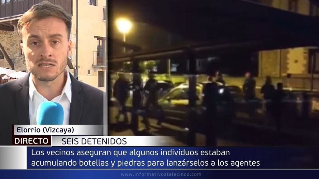 Batalla campal en Elorrio, Vizcaya: seis detenidos por cruce de contenedores y lanzamiento de objetos a la Ertzaintza