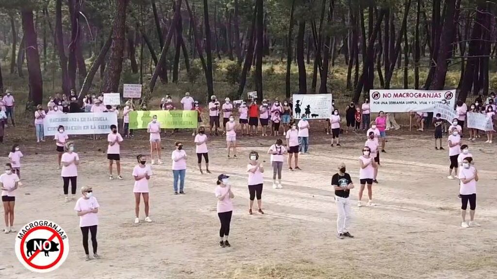 Vecinos de Villalba de la Sierra bailan una particular versión del ‘Jerusalema challenge’ contra las macrogranjas