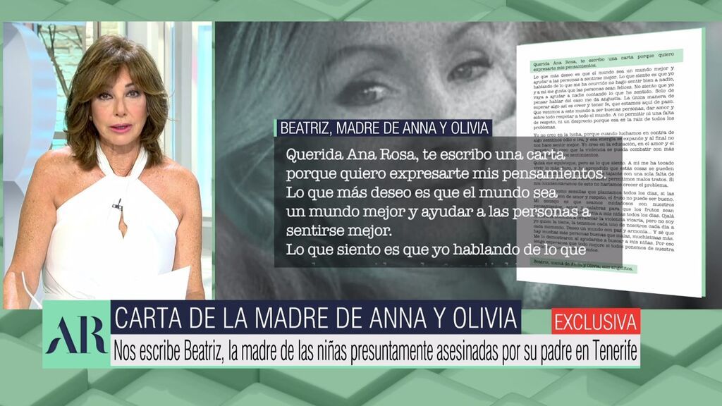 La carta de Beatriz, la madre de Anna y Olivia, las niñas desaparecidas en Tenerife asesinadas presuntamente por su padre