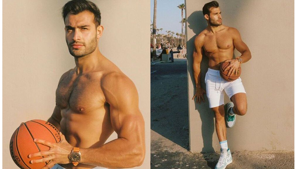 Sam Asghari posando con estilo deportivo