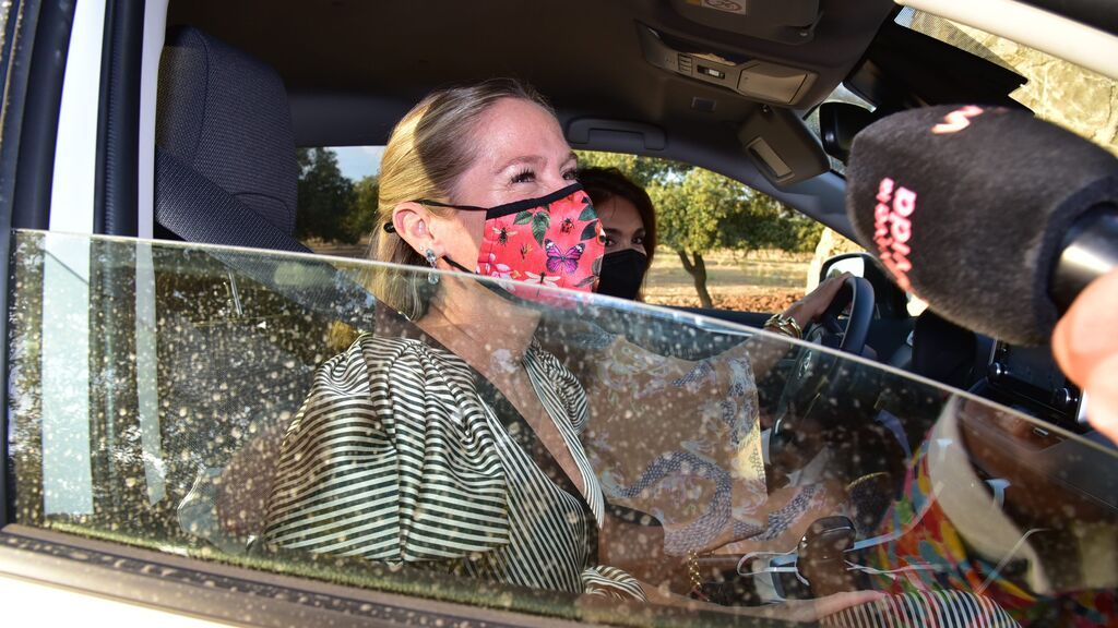 Fiona Ferrer llegando a la finca 'La Cetrina', donde se celebró la comunión de Bianca