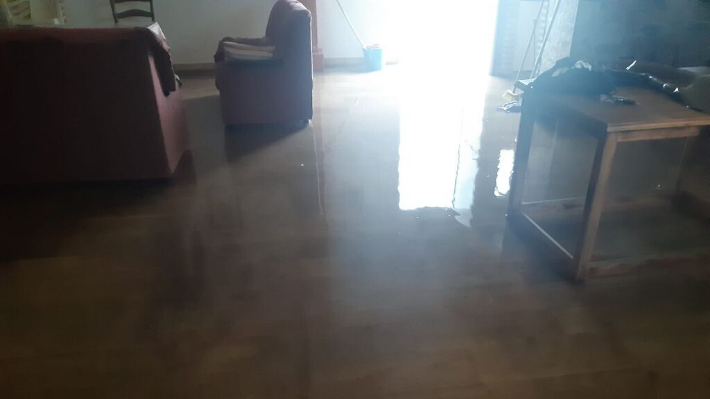 La casa de Manuel anegada por la lluvia