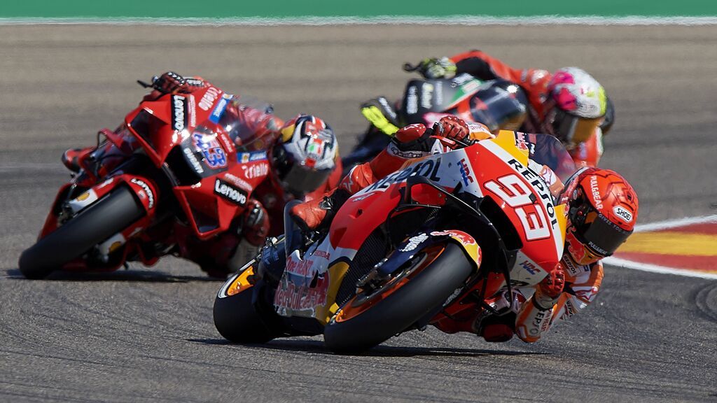 Marc Márquez fue segundo en el GP de Aragón.