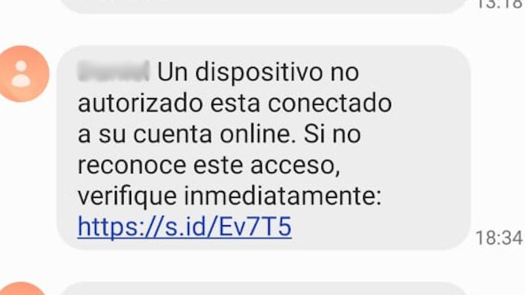 Primer SMS que los ciberdelincuentes envían a sus víctimas.