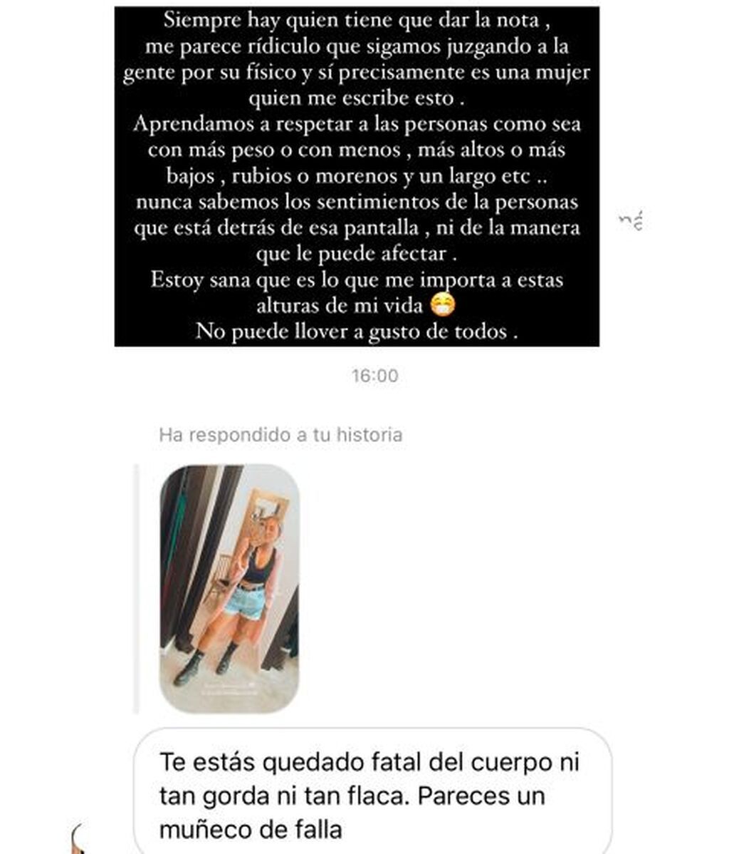 Rocío Flores ha publicado los insultos que ha recibido por su físico