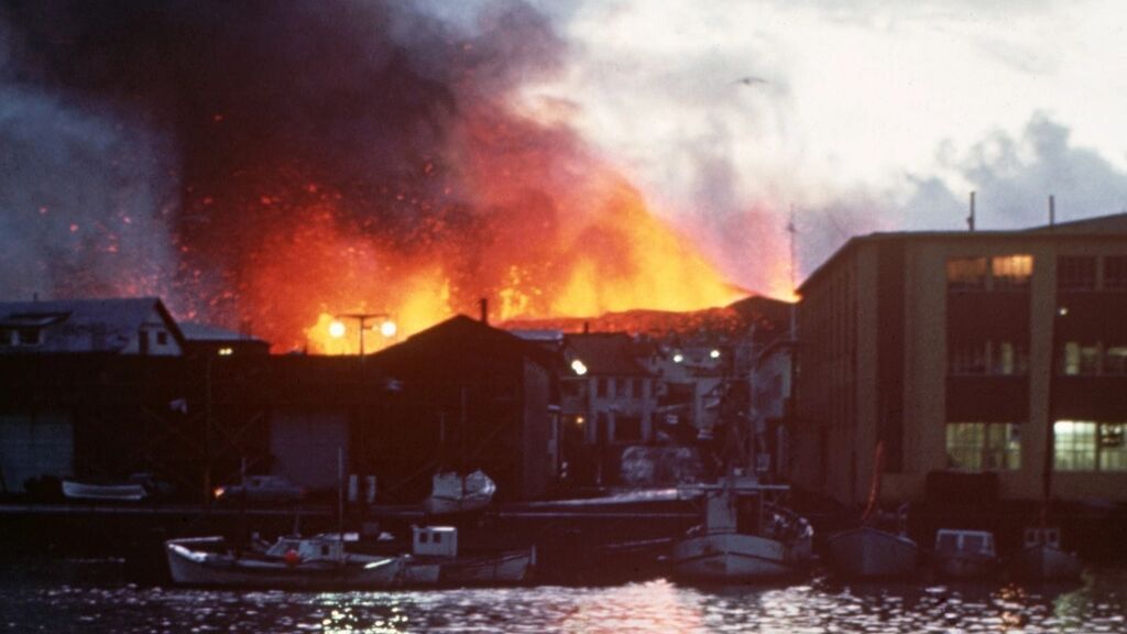 Erupción del volcán Eldfell en 1973