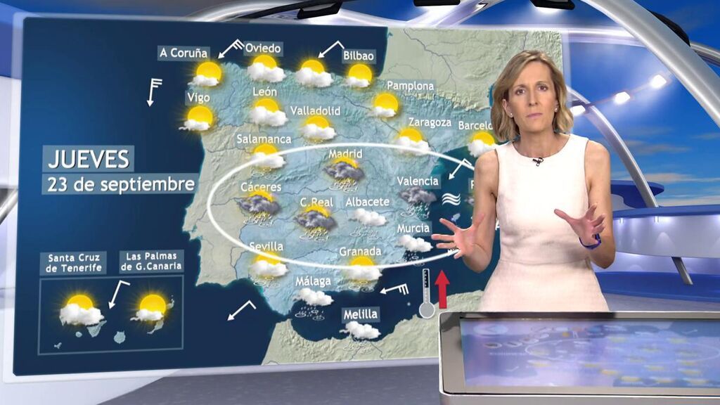 Se extiende el riesgo de fuertes lluvias por la Dana: el tiempo para el jueves en España