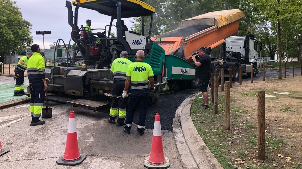 Trabajos de asfalto en Banyoles