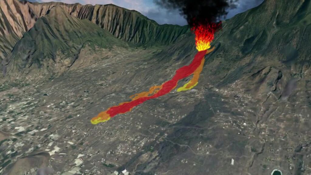 El avance de la lencua de lava paso a paso en gráficos