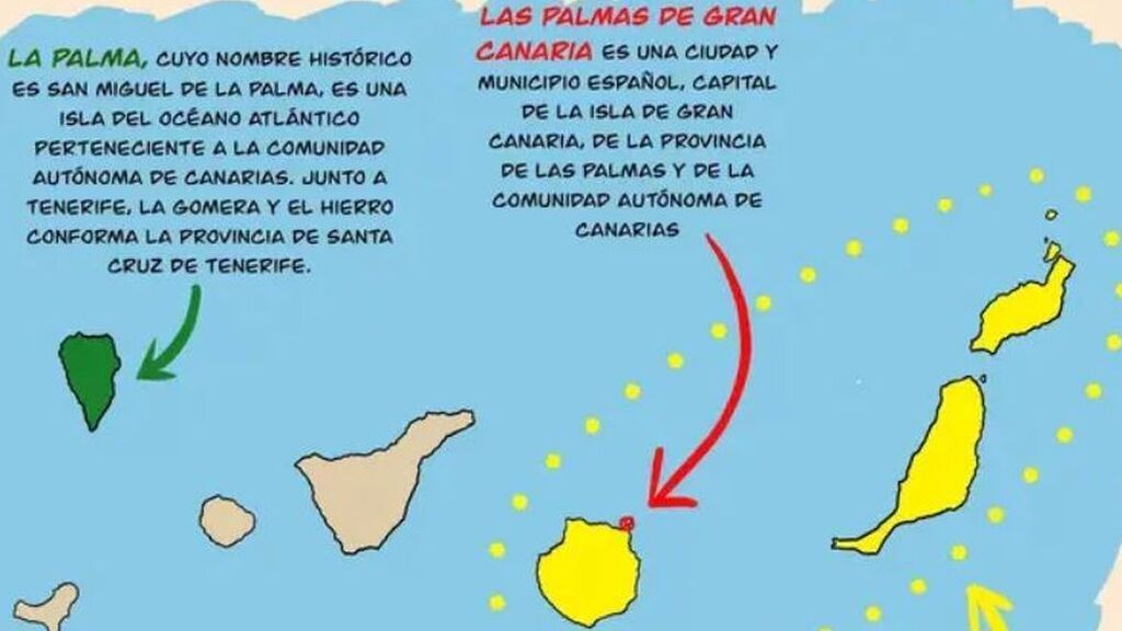 Lección de geografía para distinguir dónde están La Palma, Palma o Las Palmas