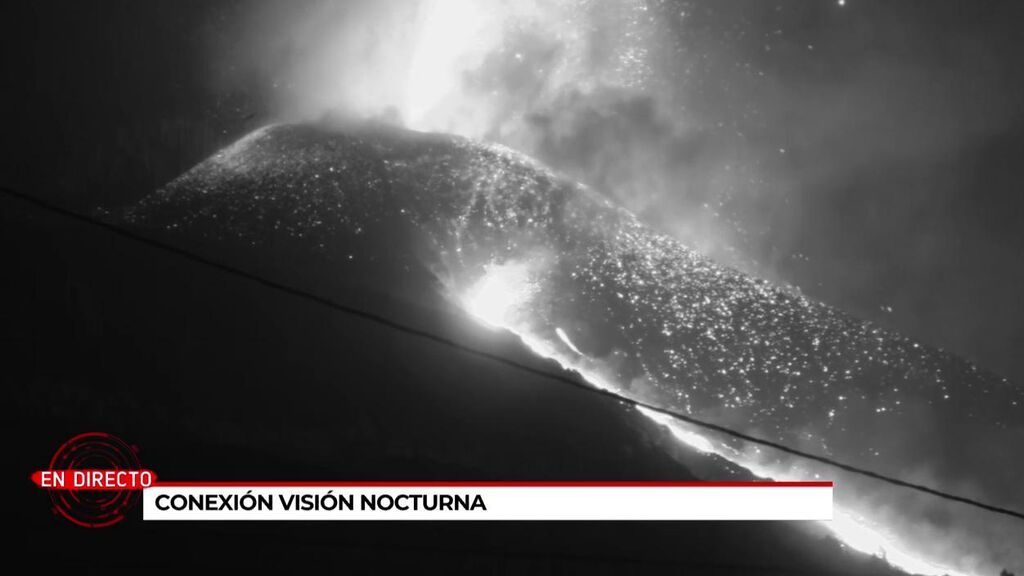 Imágenes de visión nocturna del volcán de La Palma