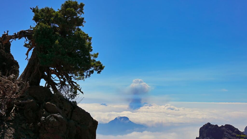La nube del volcán de La Palma