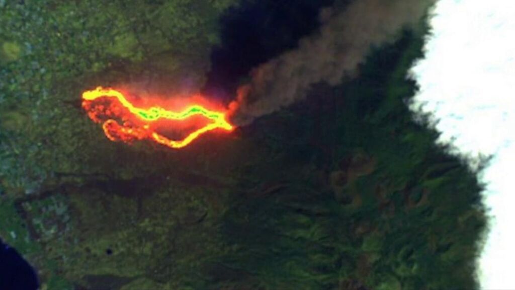 El volcán, visto por la NASA