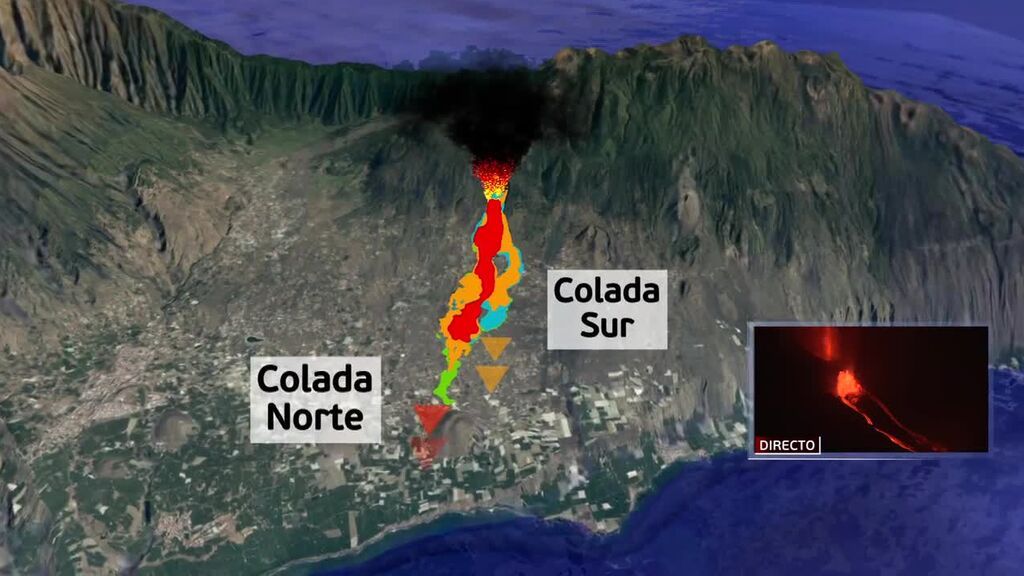 El volcán puede ’partir la isla en dos’ con la llegada de la lava al mar