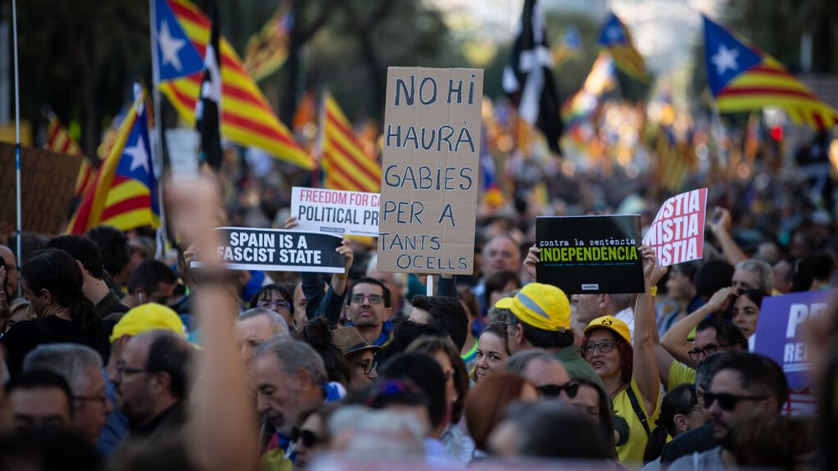 Manifestaciones en Cataluña por el cuarto aniversario del referéndum del 1-O