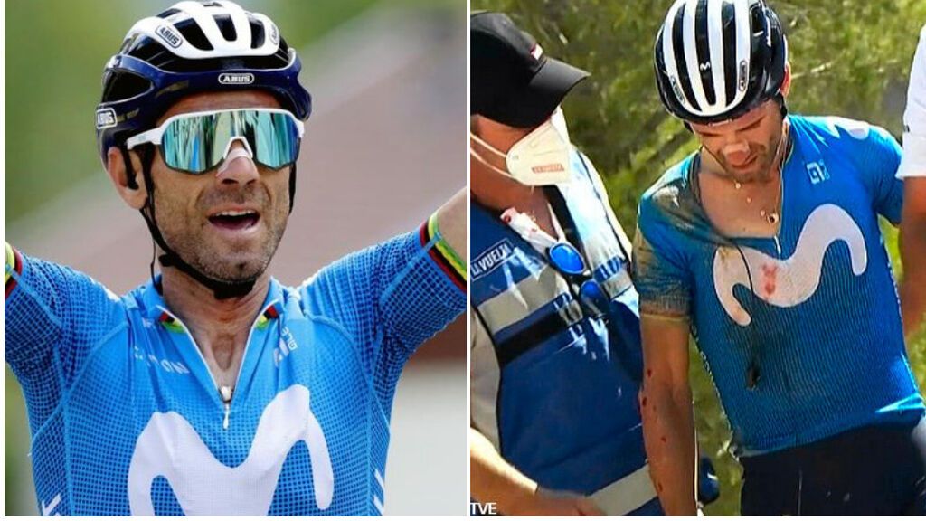 La mala suerte se ceba con Alejandro Valverde: vuelve a ganar y se cae después por culpa de un cable