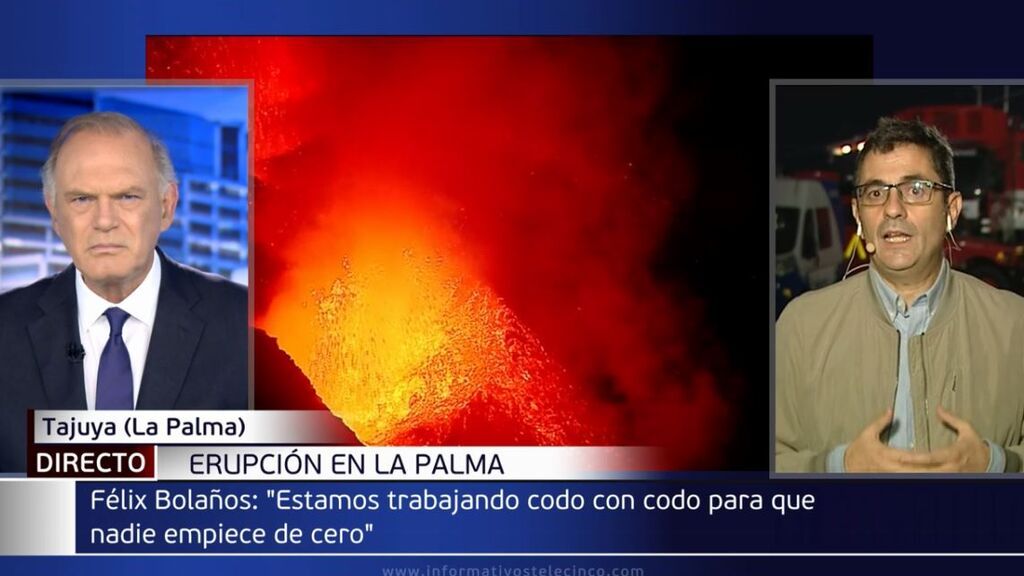 Bolaños desde La Palma asegura estar “impresionado de comprobar la destrucción que está provocando el volcán”