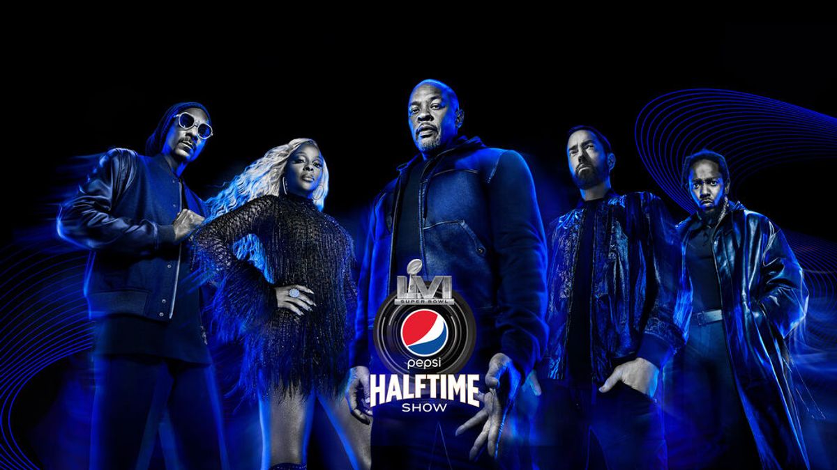 Eminem, Kendrick Lamar, Mary J. Blige, Dr. Dre y Snoop Dogg, para el descanso de la Super Bowl 2022 Eminem, Kendrick Lamar, Mary J. Blige, Dr. Dre y Snoop Dogg, para el descanso de la Super Bowl 2022