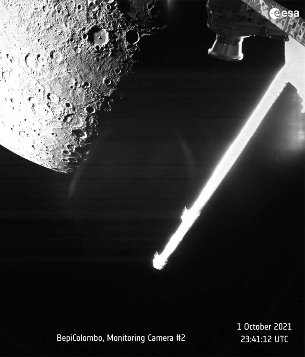 Imagen del sobrevuelo de la sonda BepiColombo sobre Mercurio