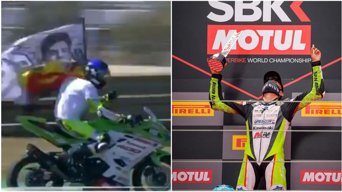 El homenaje de Adrián Huertas al proclamarse campeón de Supersport300 a Dean Berta Viñales El homenaje de Adrián Huertas al proclamarse campeón de Supersport300 a Dean Berta Viñales