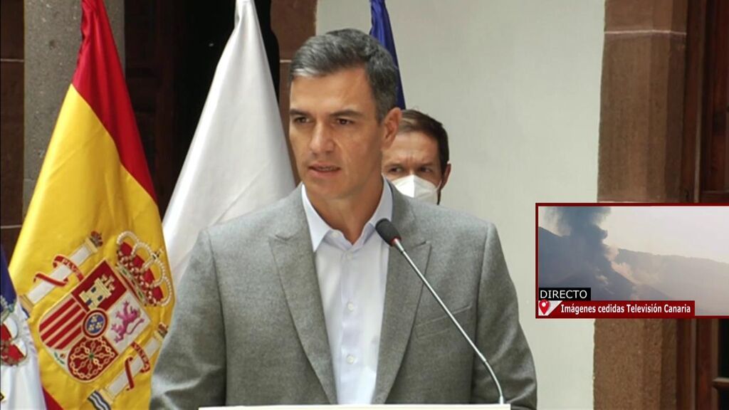 Pedro Sánchez anuncia un paquete de medidas de más de 200 millones de euros para reconstruir La Palma