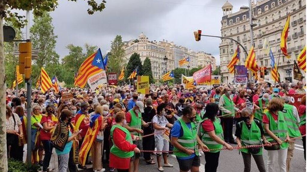 Marcha en Barcelona por el cuarto aniversario del 1-O