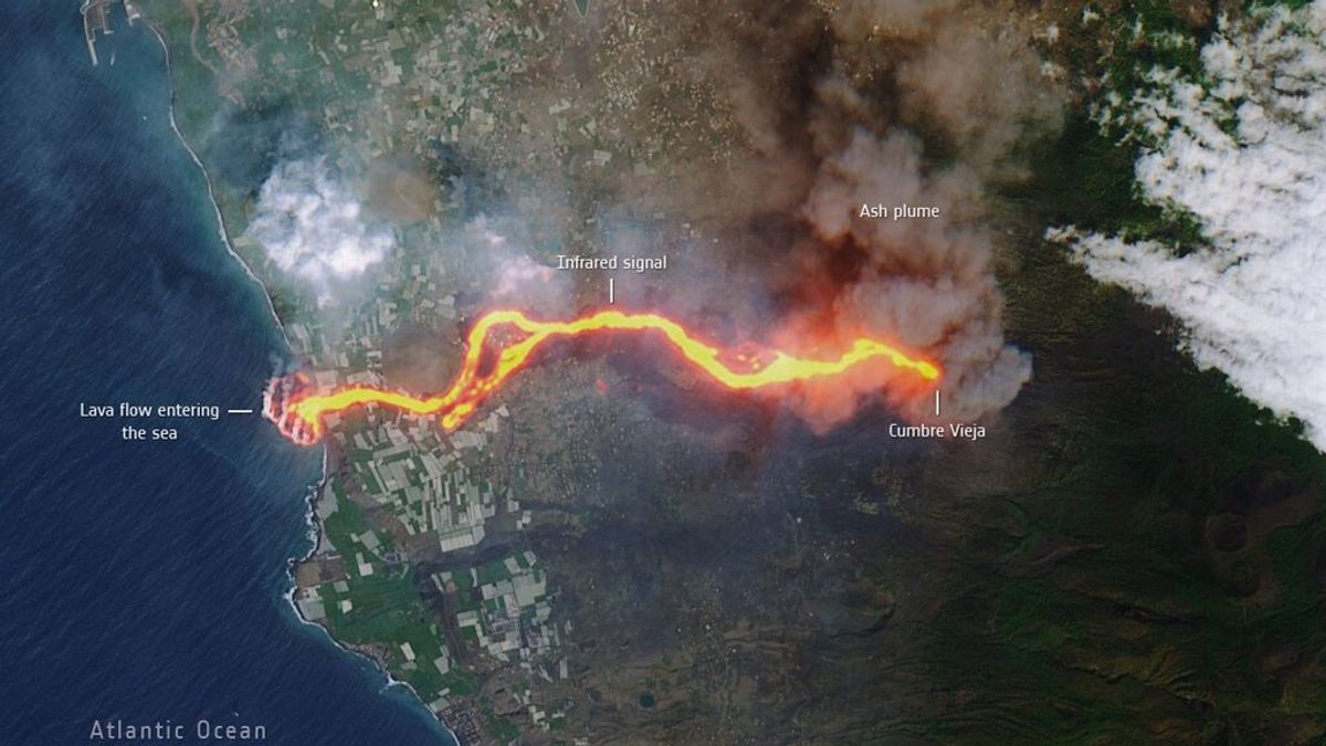 El volcán de La Palma ha destruido 946 construcciones, según datos de Copernicus