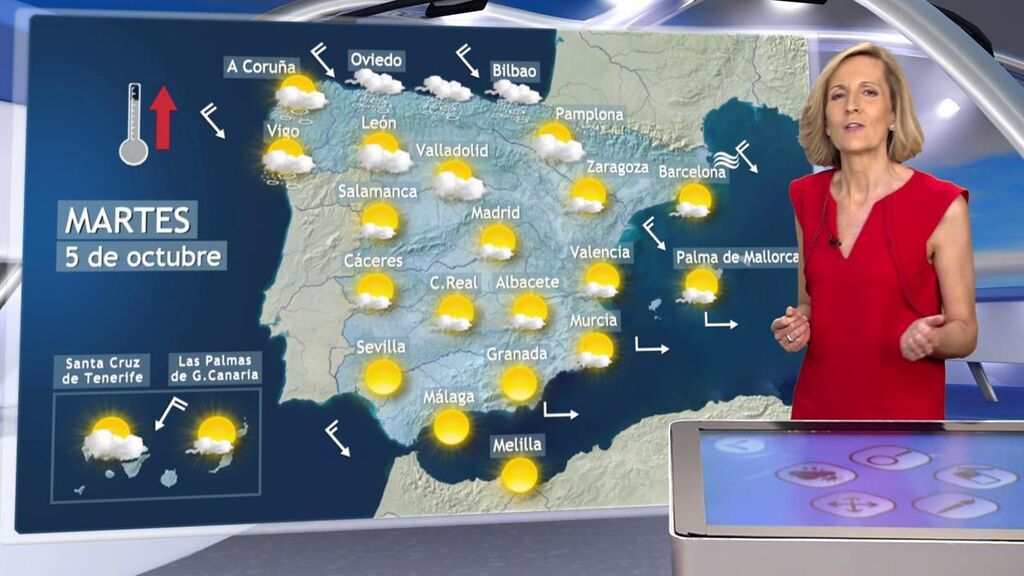 Un frente barrerá España de oeste a este: el tiempo que hará el martes