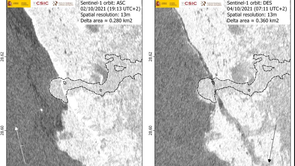 Aumento del delta en la isla de La Palma