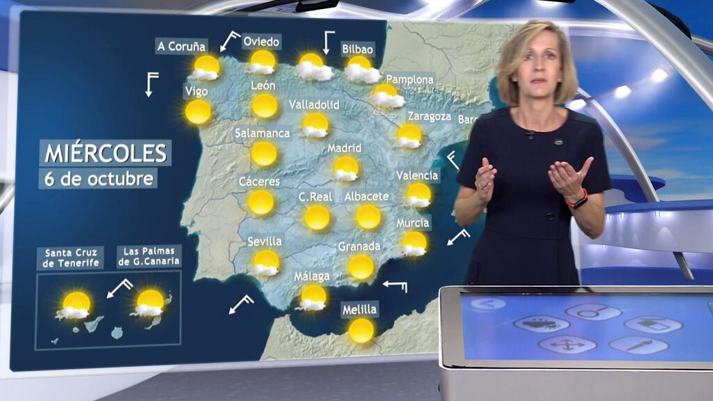 El anticiclón se instala en España: el tiempo que hará el miércoles, 6 de octubre