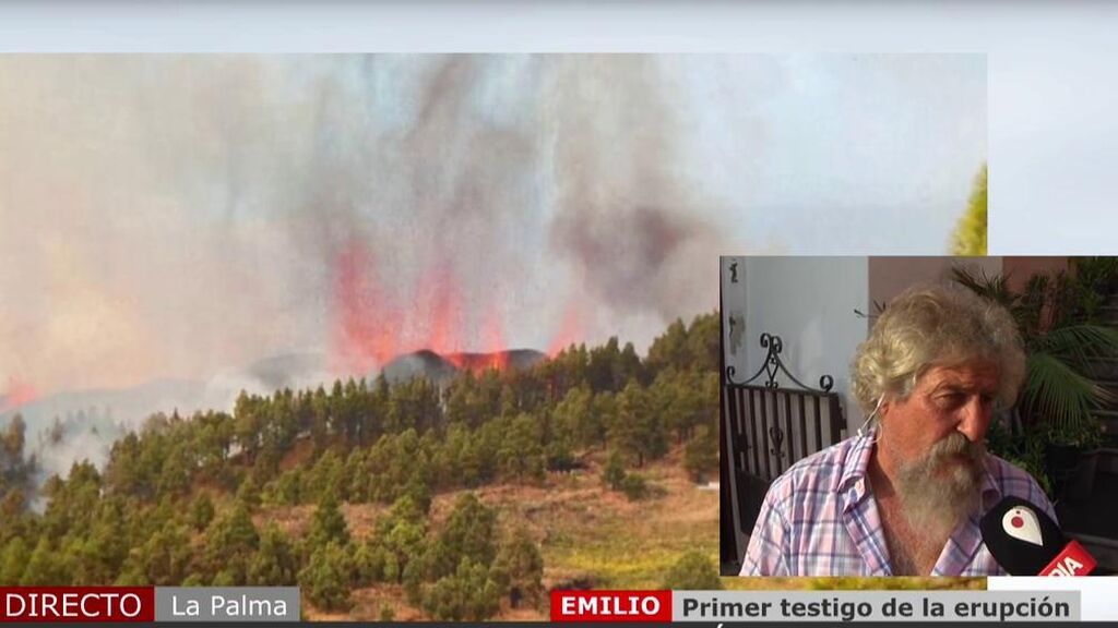 Emilio, primer testigo de la erupción del volcán de La Palma: “Temí por mi vida"