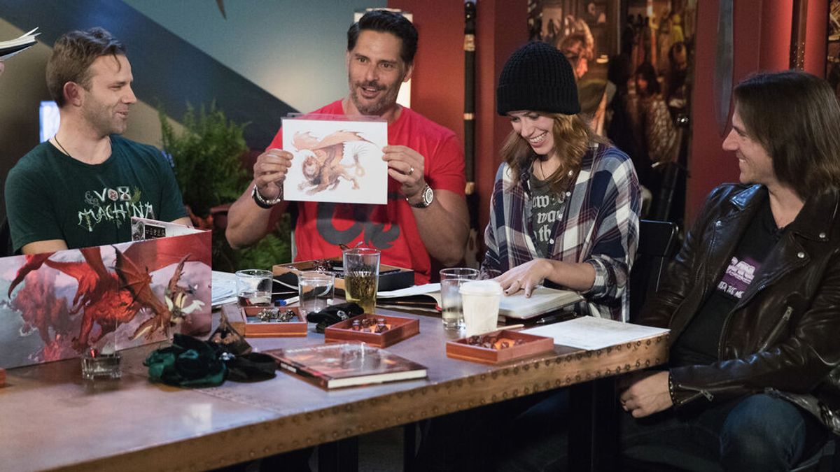 Joe Manganiello y el elenco de Critical Role, en Seattle (Washington), en 2017 Joe Manganiello y el elenco de Critical Role, en Seattle (Washington), en 2017